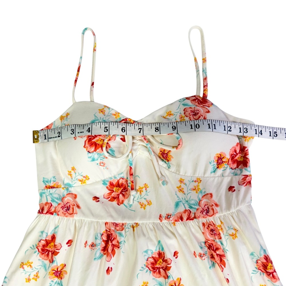 Floral Babydoll Smocked Tiered Mini Dress Coquette Cottagecore Fairy Romantic 5 - Picture 6 of 8